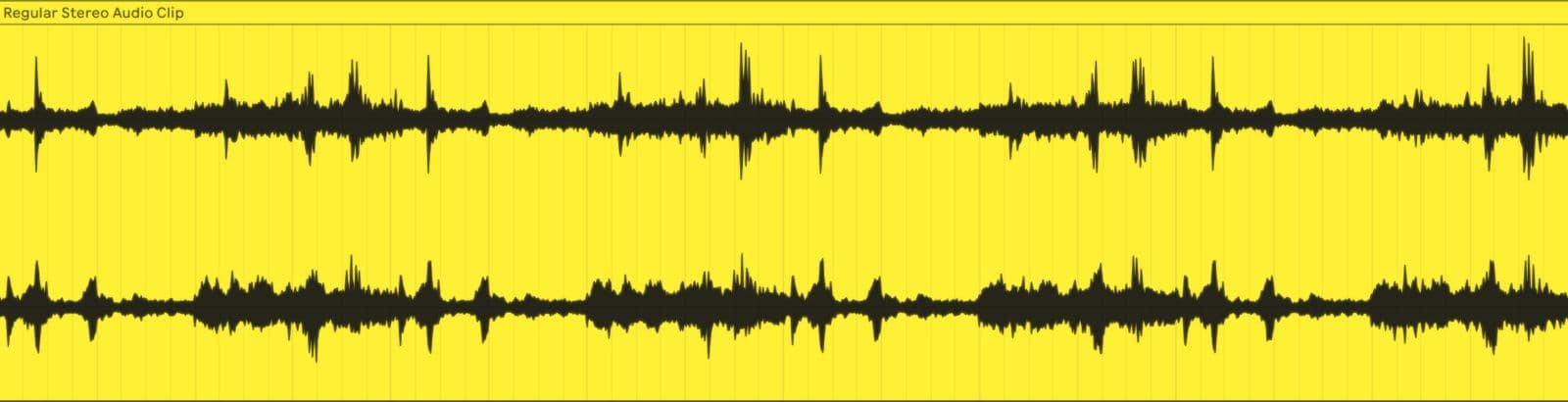 Audio clip containing a stereo signal. The waveform on top is Left and bottom is Right.