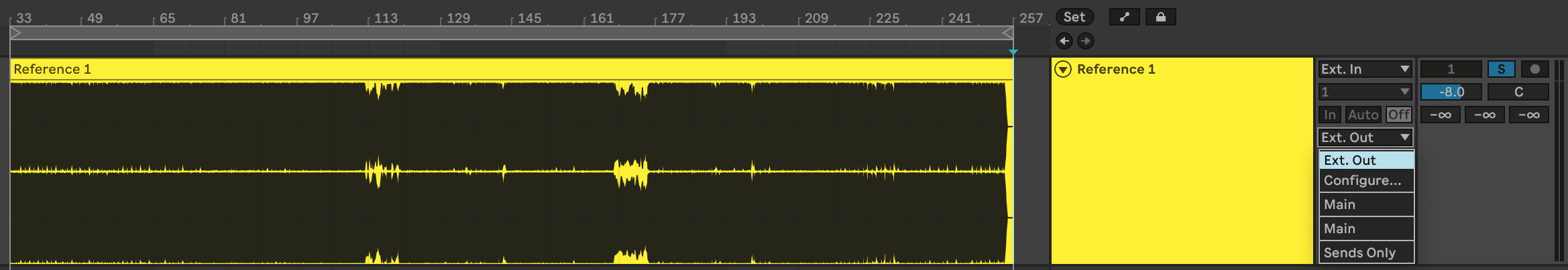 Reference channel in Ableton Live set-up