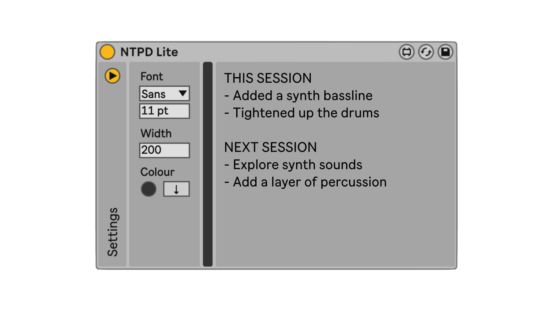 Clear actions for next session